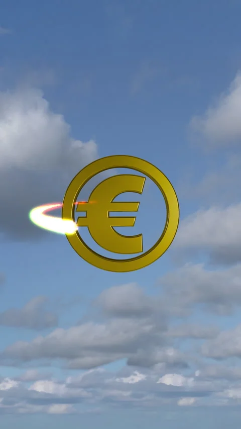 Coins Gold Rotate Clouds Vertical Stockbeeldmateriaal 340406738