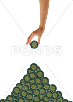 Coins - hand Stock Illustration