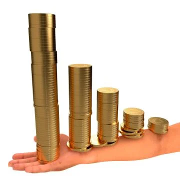 Coins in hand Illustrazione stock
