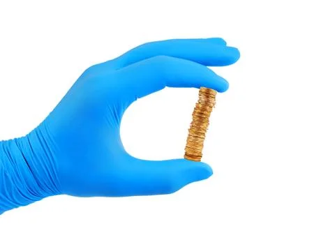 Coins in hand Stock Photos
