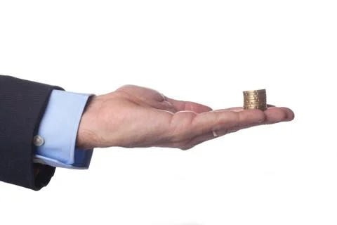 Coins On Hand Stock Photos