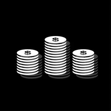 Coins icon flat Stock Illustration