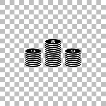 Coins icon flat Stock Illustration