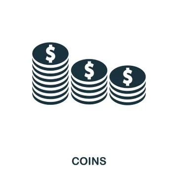Coins icon. Flat style icon design. UI. Illustration of coins icon. Pictogram Stock Illustration