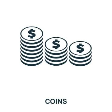 Coins icon. Flat style icon design. UI. Illustration of coins icon. Pictogram Stock Illustration
