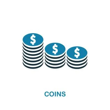 Coins icon. Simple element illustration. Coins pixel perfect icon design from Stock Illustration