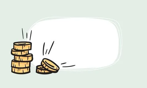 Coins icon. Simple vector background for price tag Stock Illustration