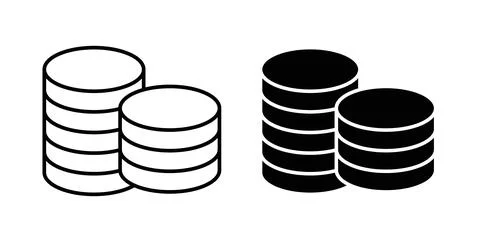 Coins icon vector art Illustrations Stock Illustration