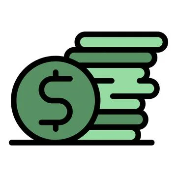 Coins icon vector flat 스톡 일러스트
