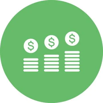 Coins icon vector image. Stock Illustration