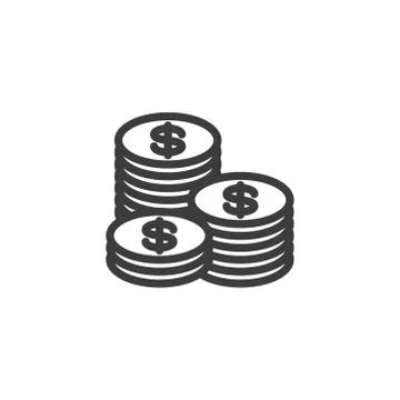 Coins icon on white background Stock Illustration