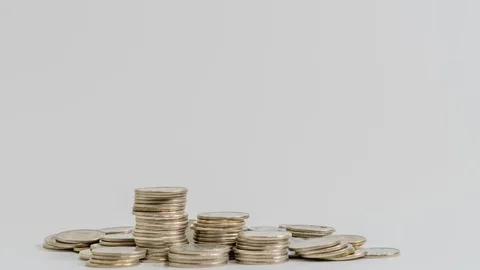 Coins increasing in value  Stock Footage 125344747