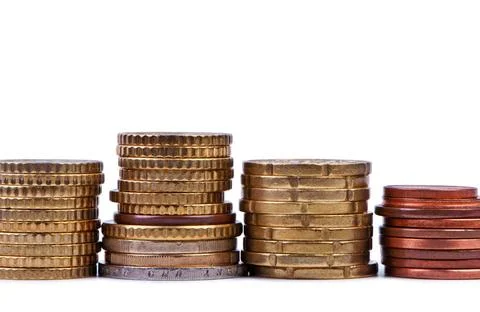 Coins isolate on a white background. Coins isolate on a white background. ... Stock Photos