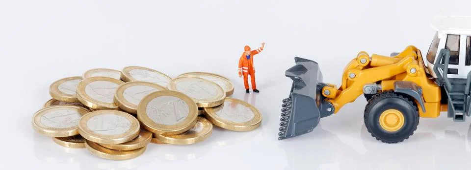Coins with loader Stock Photos