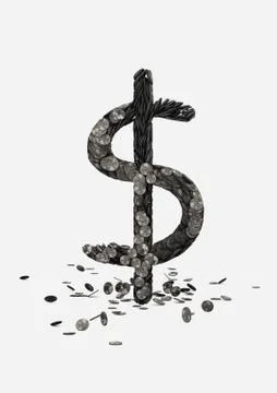 Coins make dollar symbol Stock Illustration