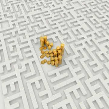 Coins Maze2 Stock Illustration