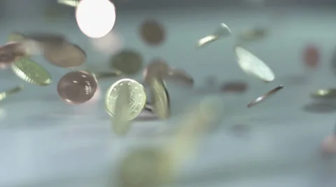 Coins money dollar monetary cash savings rich financial busyness Stock Footage