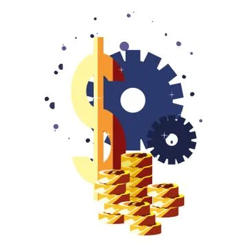 Coins money stack dollar イラスト素材