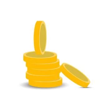 Coins money stack icon vector illustration currency finance business bank inv 스톡 일러스트