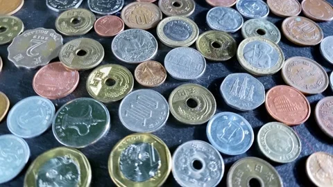 Coins numismatics background. Stock Footage 232308370