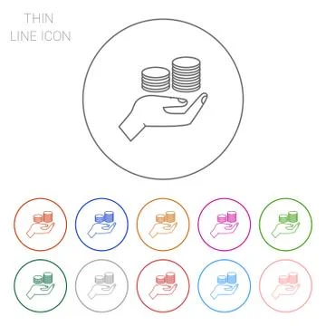 Coins on palm 스톡 일러스트