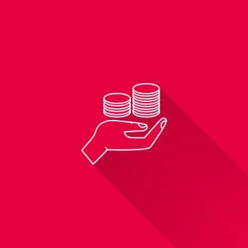 Coins on palm Stock-Illustration