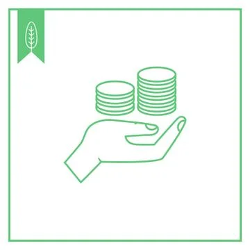 Coins on palm Stock-Illustration