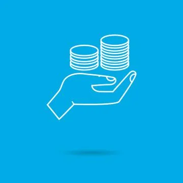 Coins on palm 스톡 일러스트
