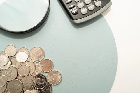 Coins Pile Over The Table Presenting Financial Plans. Mortgage Plans For Ho.. Stock Photos