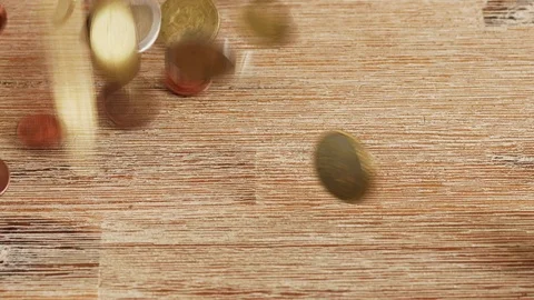 Coins rain from above Stock Footage 105311599
