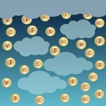 Coins rain Stock Illustration