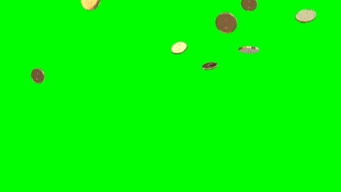 Coins raining Stock Footage 96711343
