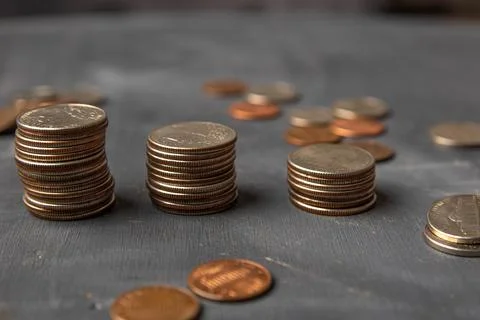 Coins saving Stock Photos