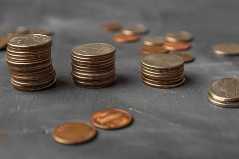 Coins saving Stock Photos