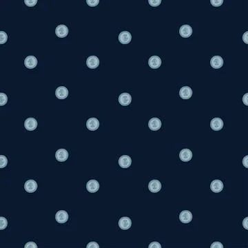 Coins seamless pattern. Hand drawn background from money. Stock Illustration