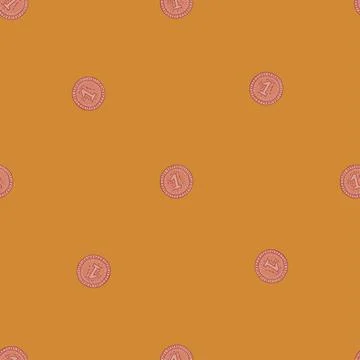 Coins seamless pattern. Hand drawn background from money. Stock Illustration