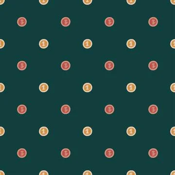 Coins seamless pattern. Hand drawn background from money. Illustrazione stock