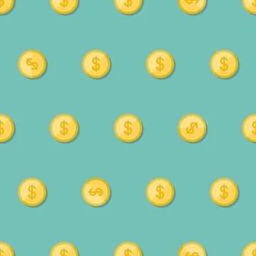 Coins seamless pattern Illustrazione stock