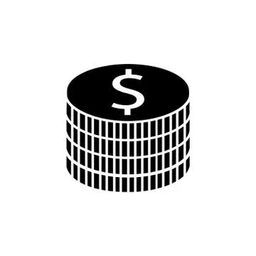 Coins solid icon, finance and business Stock Illustration