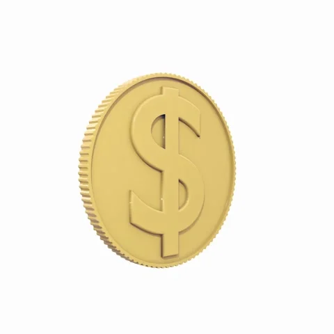Coins stack 3D illustration isolated on white background Stock Footage 153830443