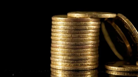 Coins Stack Financial Savings Wealth Investment Growth Economy Money Concept Stock Footage 336674086