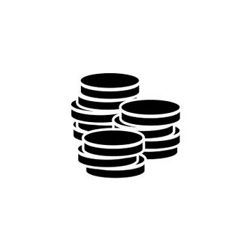 Coins stack in flat style Money stacked coins icon Stock Illustration