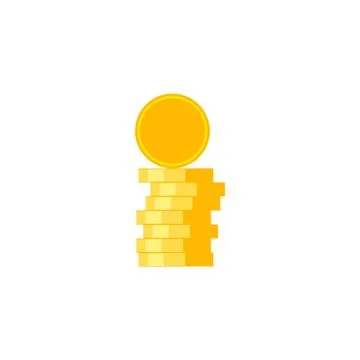 Coins Stack Flat Vector Icon. Stock Illustration