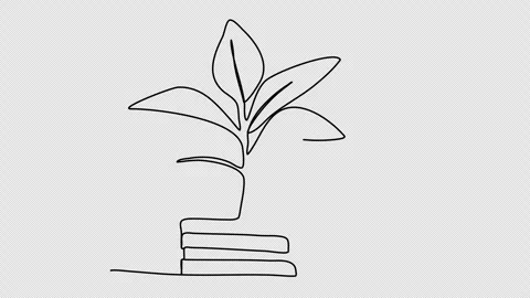 Coins stack with growing plant one line drawing animation. Video clip with alpha Stock-Footage 257173974