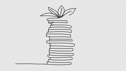 Coins stack with growing plant one line drawing animation. Video clip with alpha Stock-Footage 257174406