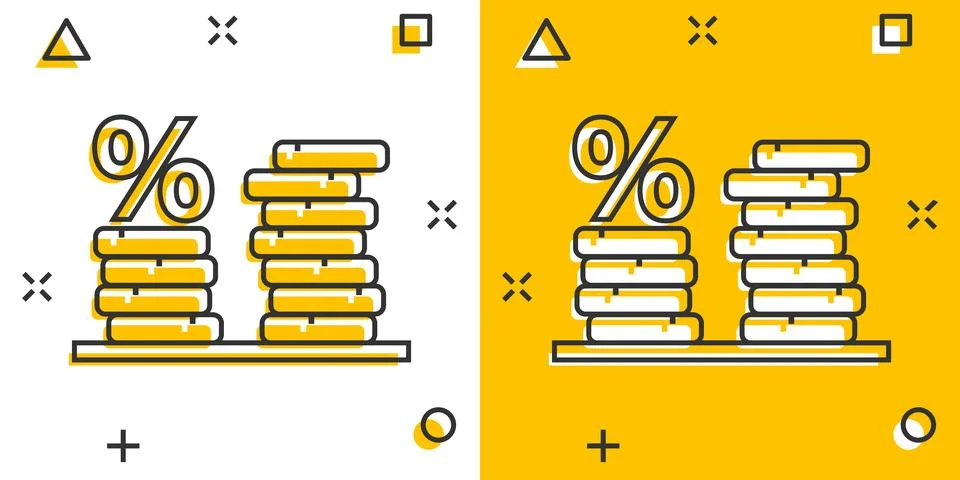 Coins stack icon in comic style. Dollar coin cartoon vector illustration on w 스톡 일러스트