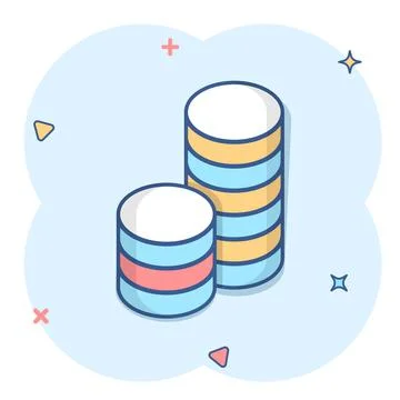 Coins stack icon in comic style. Dollar coin cartoon vector illustration on w Stockillustratie