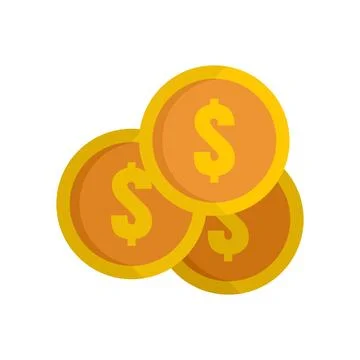 Coins stack icon flat isolated Stock Illustration