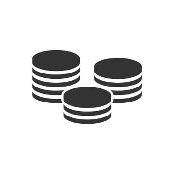 Coins stack icon in flat style. Coin cash vector illustration on white isolat 스톡 일러스트
