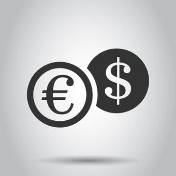 Coins stack icon in flat style. Dollar, euro coin vector illustration on whit 스톡 일러스트